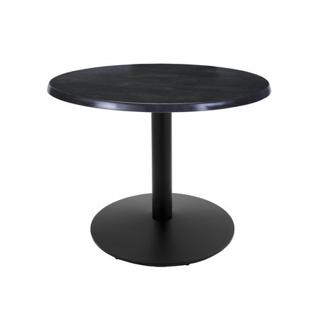 HOLLAND BAR STOOL CO 30" Tall In/Outdoor All-Season Table, 30" dia. Black Steel Top OD214-2230BWOD30RBlkStl